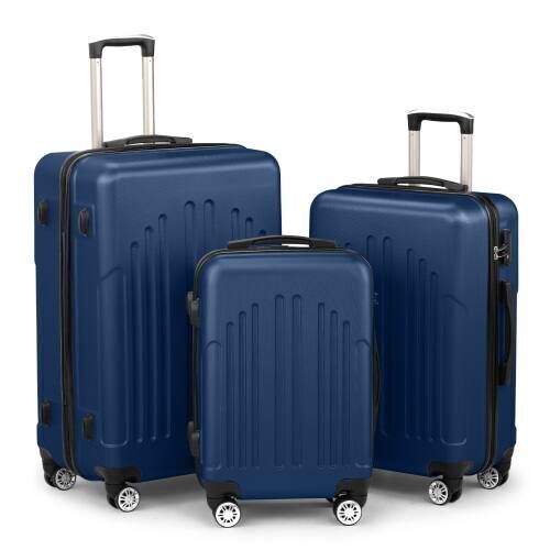 3-Piece ABS Hardside Luggage Suitcase Set with Spinner Wheels & TSA Lock