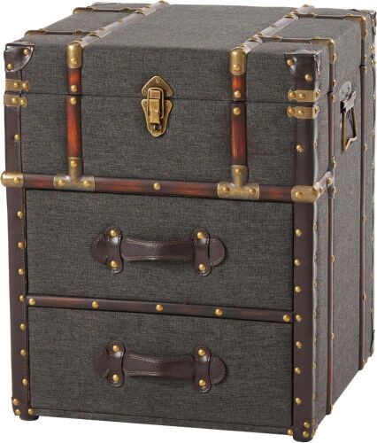 Vintage Storage Chest with Buckle Hinged Top