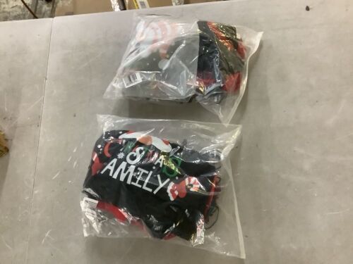 Lot of (2) Matching Christmas Pajamas, Women's Medium & Men's Large