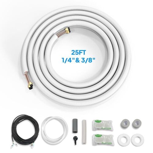 ROVSUN 25Ft 1/4" & 3/8" Copper Tubing Kit with Nuts