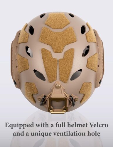 FMATAL GEAR SF Right Angle Vent Hole Fast Helmet, Surface Sandblast Treatment, not Reflective ABS Tactical Helmet for Airsoft, and Outdoor Sports, Lightweight and Adjustable