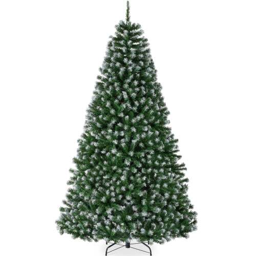 Unlit Frosted Artificial Green Spruce Christmas Tree, w/Easy Assembly