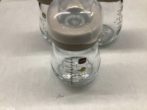 MAM 6oz Premium Glass Wide Neck Baby Bottle with Slow Flow, 3-Pack