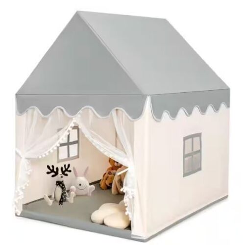 Kids Play Tent Large Playhouse Children Castle Fairy Tent Gift w/Washable Mat