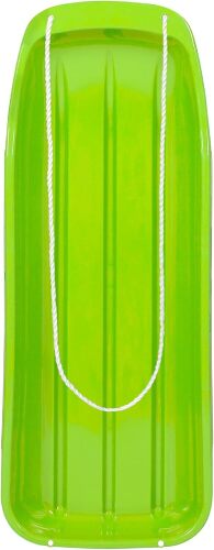 48in Toboggan Smooth Ride Snow Sled Board for Kids, Adults, Tandem/Single Riders w/Rope