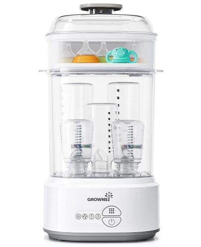 GROWNSY Bottle Sterilizer and Dryer, Compact Electric Steam Baby Bottle Sterilizer, Bottle Sanitizer for Baby Bottles, Pacifiers, Pump Parts
