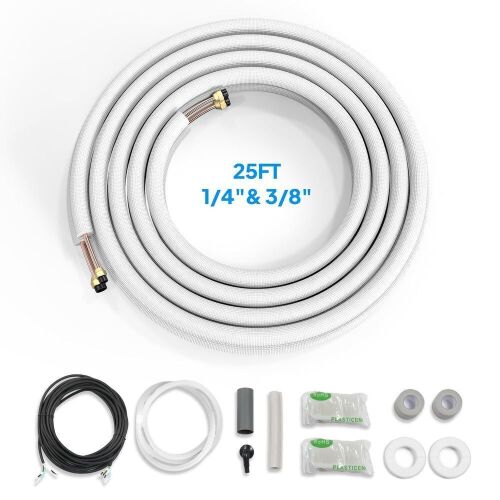 ROVSUN 25Ft 1/4" & 3/8" Copper Tubing Kit with Nuts