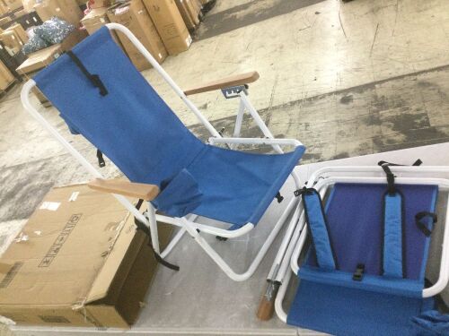 2PCS Portable Folding Beach Chairs with Headrest