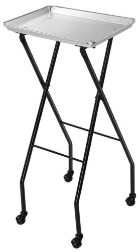 Foldable Rolling Salon Tray Trolley Cart on Wheels