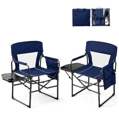 VINGLI 2-Pcs Camping Chair with Side Table and Carry Bag