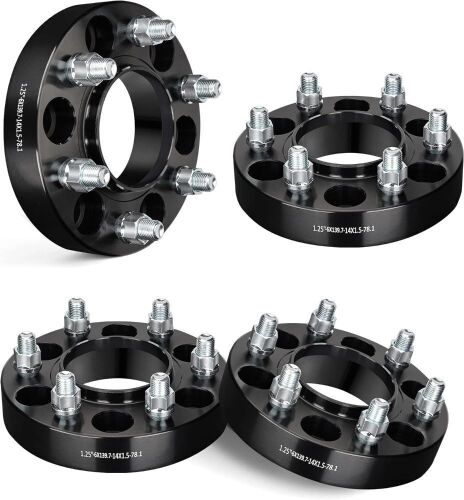 EVIL ENERGY 6x5.5 Wheel Spacers 1.25 inch Compatible with Silverado 1500 1999-2024, 6x139.7 mm Hubcentric with Lip 6 Lugs 78.1 mm Hub Bore M14x1.5 Studs Black
