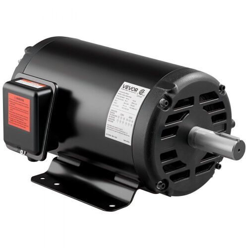 VEVOR 10 HP Electric 1770RPM Air Compressor Motor, CW/CCW Rotation, 1.375 inch Shaft Diameter, 3.88inch Shaft Length, 40N.m Torque, Three-Phase, 230V/460V, ODP Cooling, 215T Frame