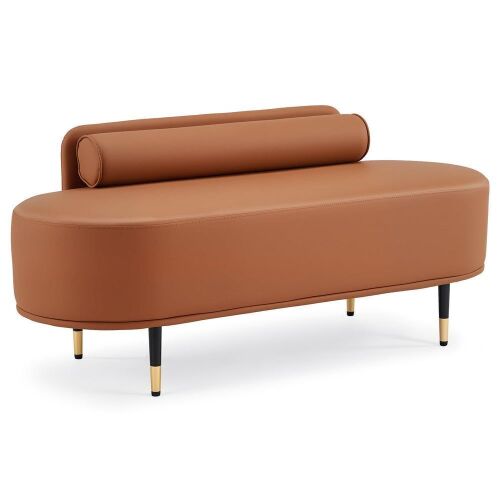 OmySalon WRB1601 53.5in Faux Leather Waiting Room Reception Bench Chair with Low Back