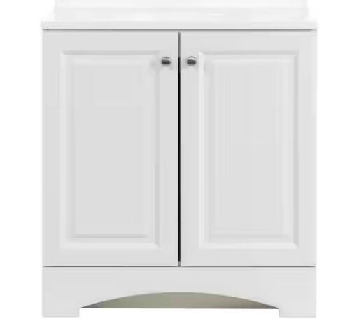 Glacier Bay 31 in. Single Sink White Bath Vanity - No Top