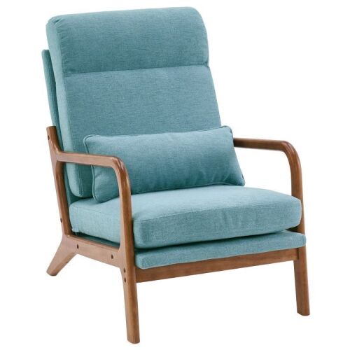 Mid Century Modern Linen Fabric Armchair