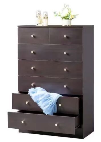 Brown 7-Drawer 25. 98 in. Wide Chest of Drawers