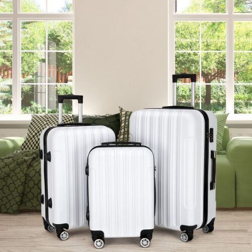 3 Piece Luggage Set, White