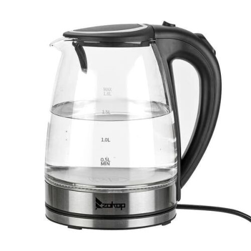 1500W 1.8L Electric Glass Tea Kettle with Auto Shutoff Protection