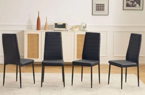 PU Leather Dining Room Chairs, Set of 4
