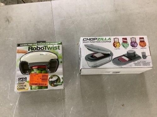 RoboTwist Hands Free Jar Opener & ChopZilla Multi Function Chopper