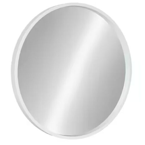 Kate and Laurel Medium Round White Contemporary Mirror (21.6 in. H x 21.6 in. W)