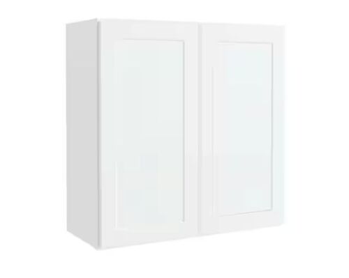 Hampton Bay Courtland 30 in. W x 12 in. D x 30 in. H Assembled Shaker Wall Kitchen Cabinet in Polar White