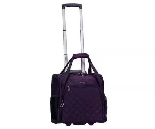 Rockland Purple Melrose Wheeled Underseat Carry-On