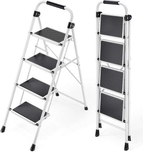 KINGRACK Step Ladder 4 Step Folding Step Stool