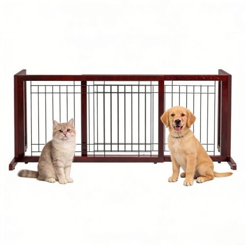 VINGLI 71W x 11D x 21H Adjustable Free Standing Dog Gate 4 Panel