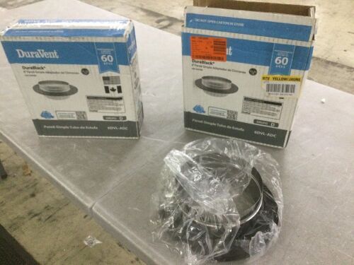 Lot of (2) DuraVent Model DVL Double Wall Stove Pipe 6in. Diameter Chimney Adapter with Trim, DB & DVL