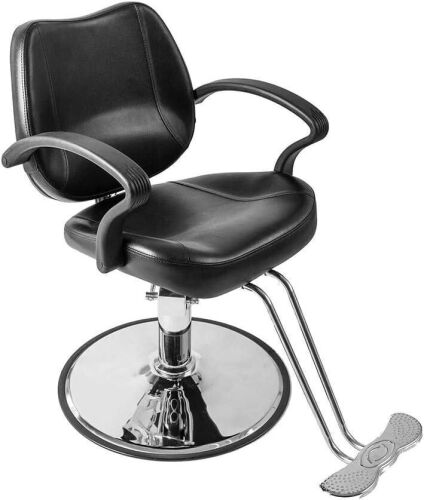 Heavy Duty Hydraulic Barber Salon Chair with Thickened Seat & 360° Swivel, 6" Adjustable Height