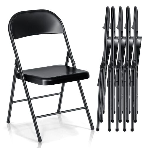 6 Pack Black Plastic Folding Chairs