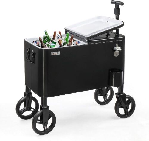 VINGLI 60 Qt Cooler Ice Chest Wagon