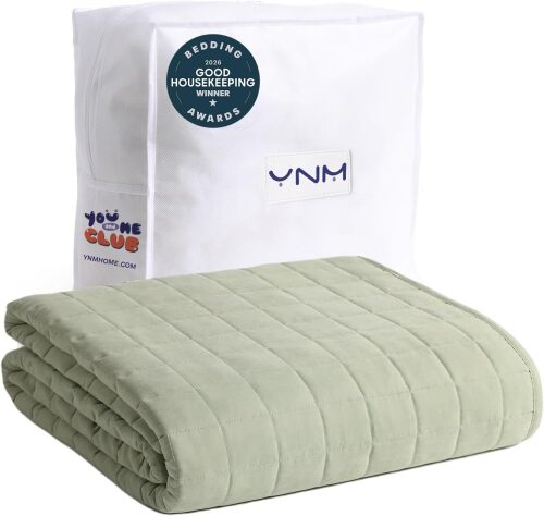 YnM 25lbs Weighted Blanket for Adults, Cotton/Polyester Heavy Bed Throw for All Season Use
