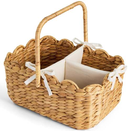 Diaper Caddy Organizer for Baby w/ Removable Divider & Handles