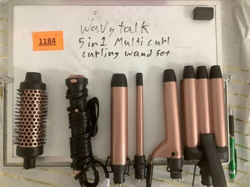Wavytalk 5 in 1 Curling Iron Set with Curling Brush and 4 Interchangeable Ceramic Curling Wand (0.35"-1.25”), Wand Curling Iron Instant Heat Up, Dual Voltage Hair Curler
