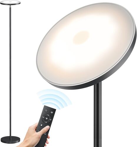 Floor Lamps for Living Room, 32W/3000LM Super Bright LED Floor Lamp with Remote Control, 69" Tall Standing Lamp with Stepless Dimmable, Modern Torchiere Corner Lamp for Bedroom, Office