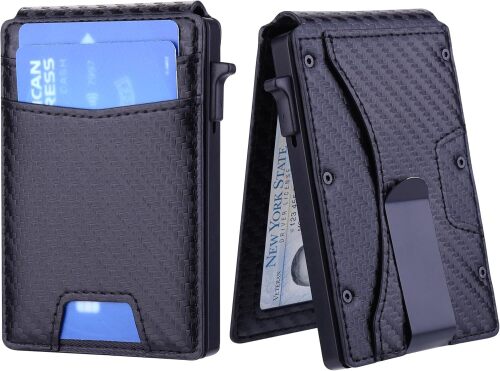 Business Card Holders Credit Card Holder,Aluminum Metal Card Holders Wallet, Slim Metal Wallet(black), Grey, Professional