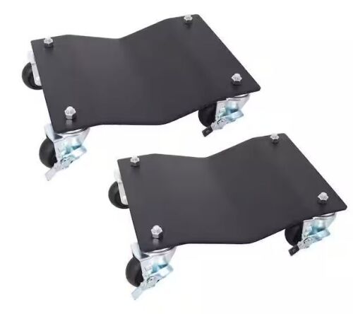 2-Pack 2500 lb. Capacity Heavy Duty Steel Hand Truck Wheel Dolly with Brakes, Black