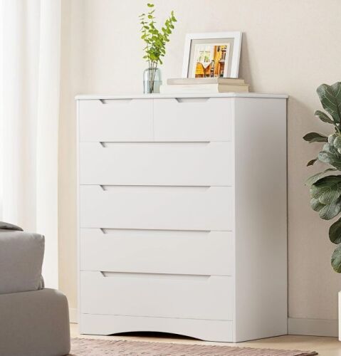 6 Drawer White Dresser