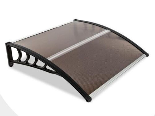 39" x 35.4 " Patio Polycarbonate Window Awning Front Door Black
