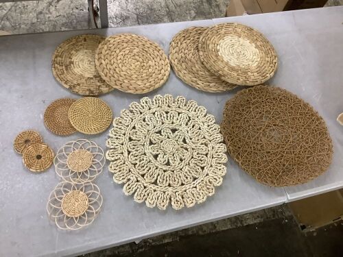 Boho Wicker Wall Decor, 12 pc