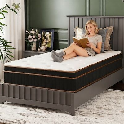 VINGLI 12-in Twin Size Hybrid Memory Foam Mattress