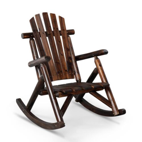 26 in Outdoor Wooden Adirondack Rocking Chair