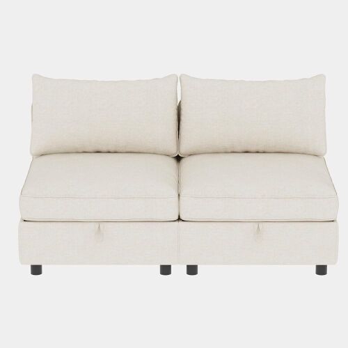Lot of (3) 2-Piece Armless Sectional with Storage