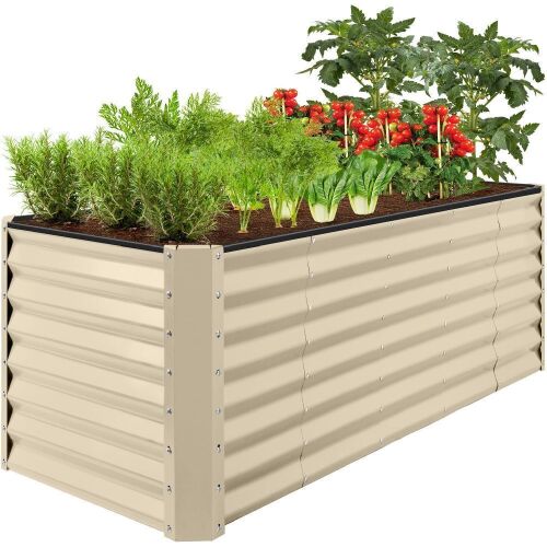 Outdoor Metal Raised Garden Bed for Vegetables, Flowers, Herbs - 8x2x2ft