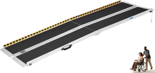 8FT Anti-Slip Aluminum Folding Portable Wheelchair Ramp