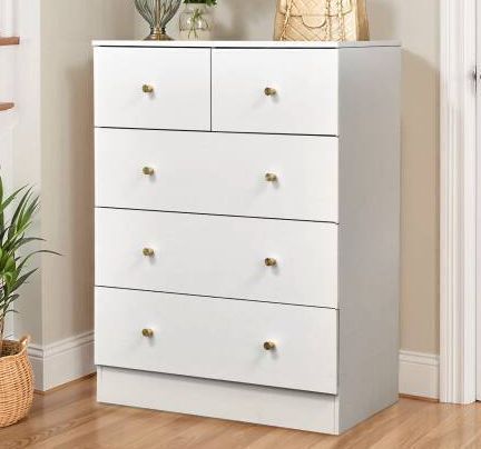 Modern Wood 5 Drawer Dresser