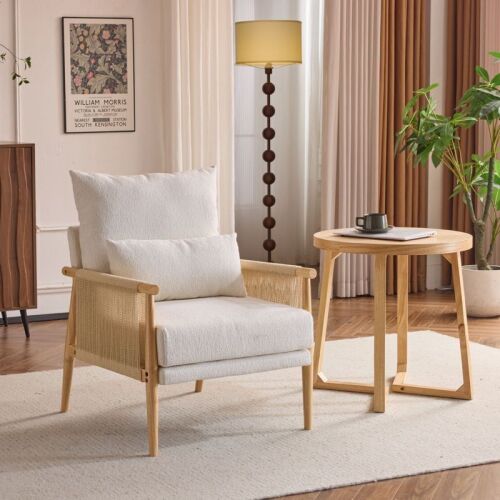 Chenille Accent Chair with Pillow