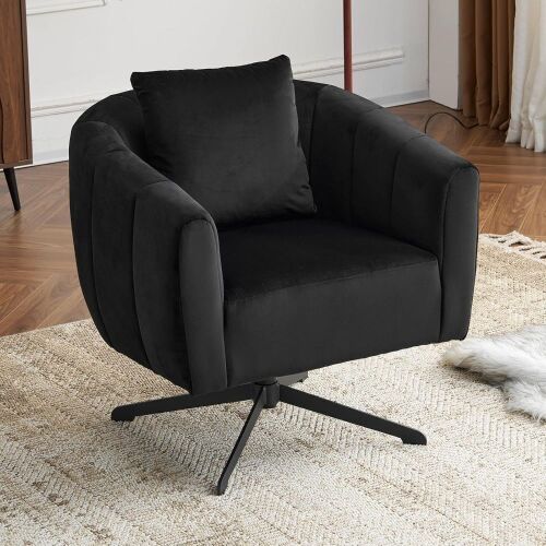 Velvet Upholstered Swivel Accent Chair